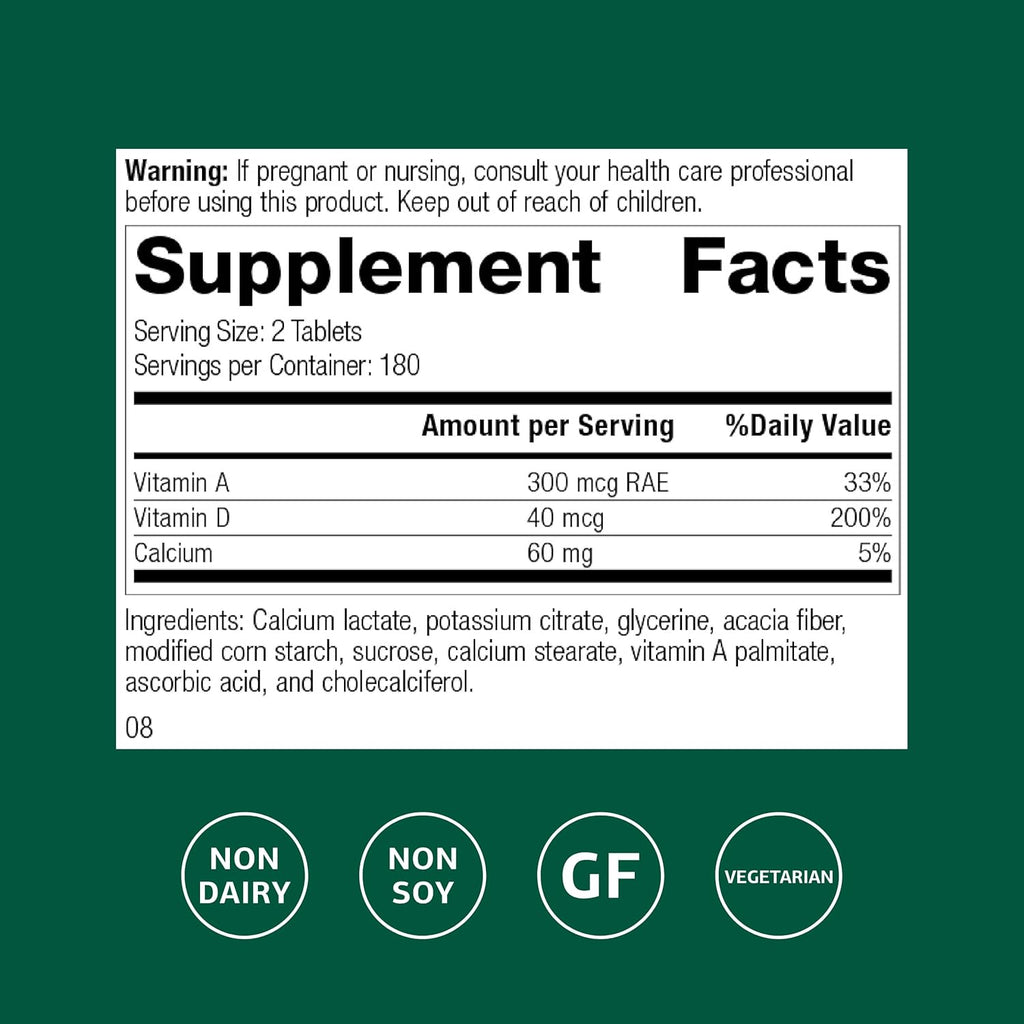 Standard Process Cataplex D - Supports Immune Function, Bone Density & Mineral Absorption - Immune Health Supplement with Vitamins A & D - Gluten-Free, Non-Dairy & Non-Soy - 360 Tablets