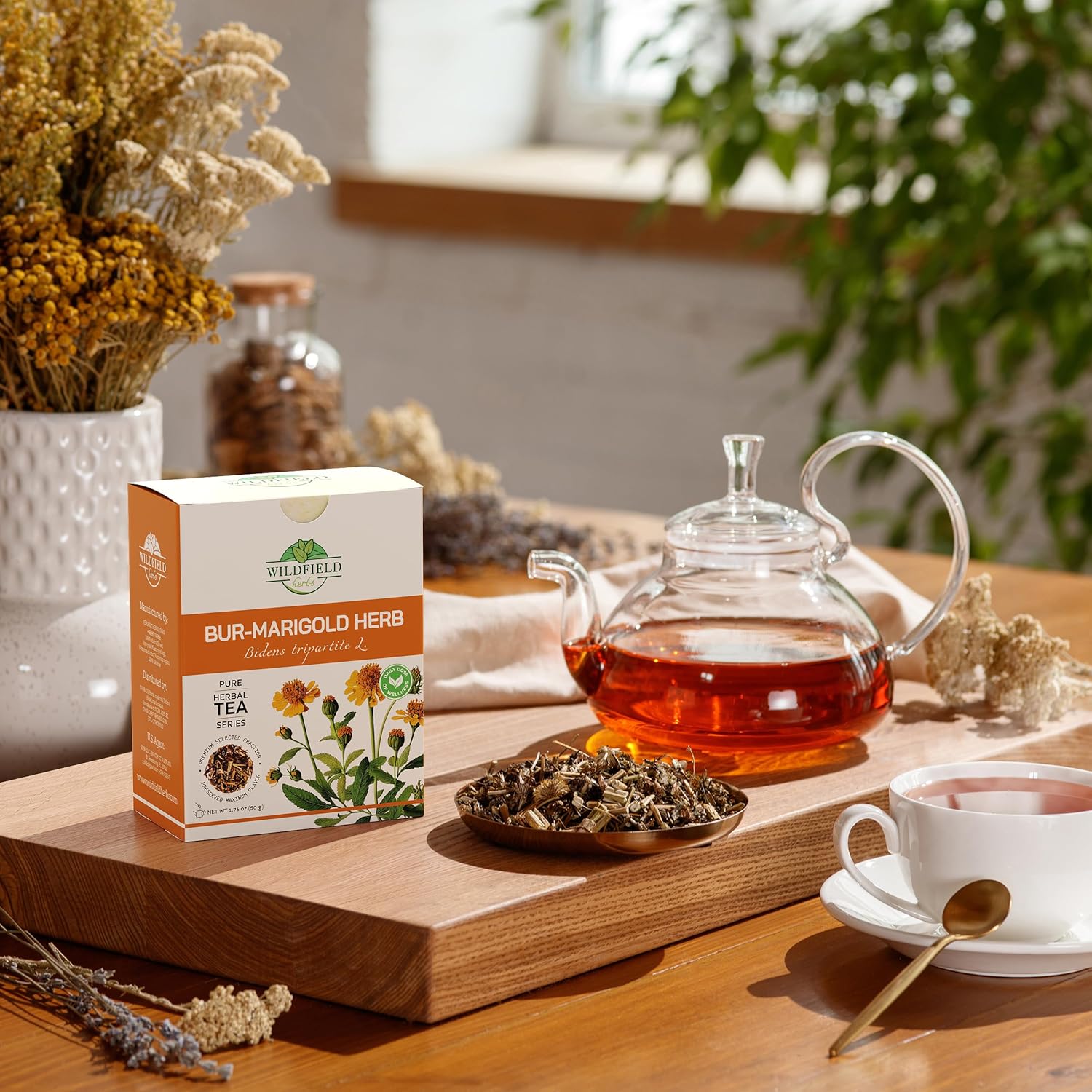 1.8 oz. Dried Marigold Flowers Bur Marigold Herb Tea Marygold Tea (Bidens Tripartite L.) - 50g 100% Chereda Bur-Marigold Cáñamo Acuático