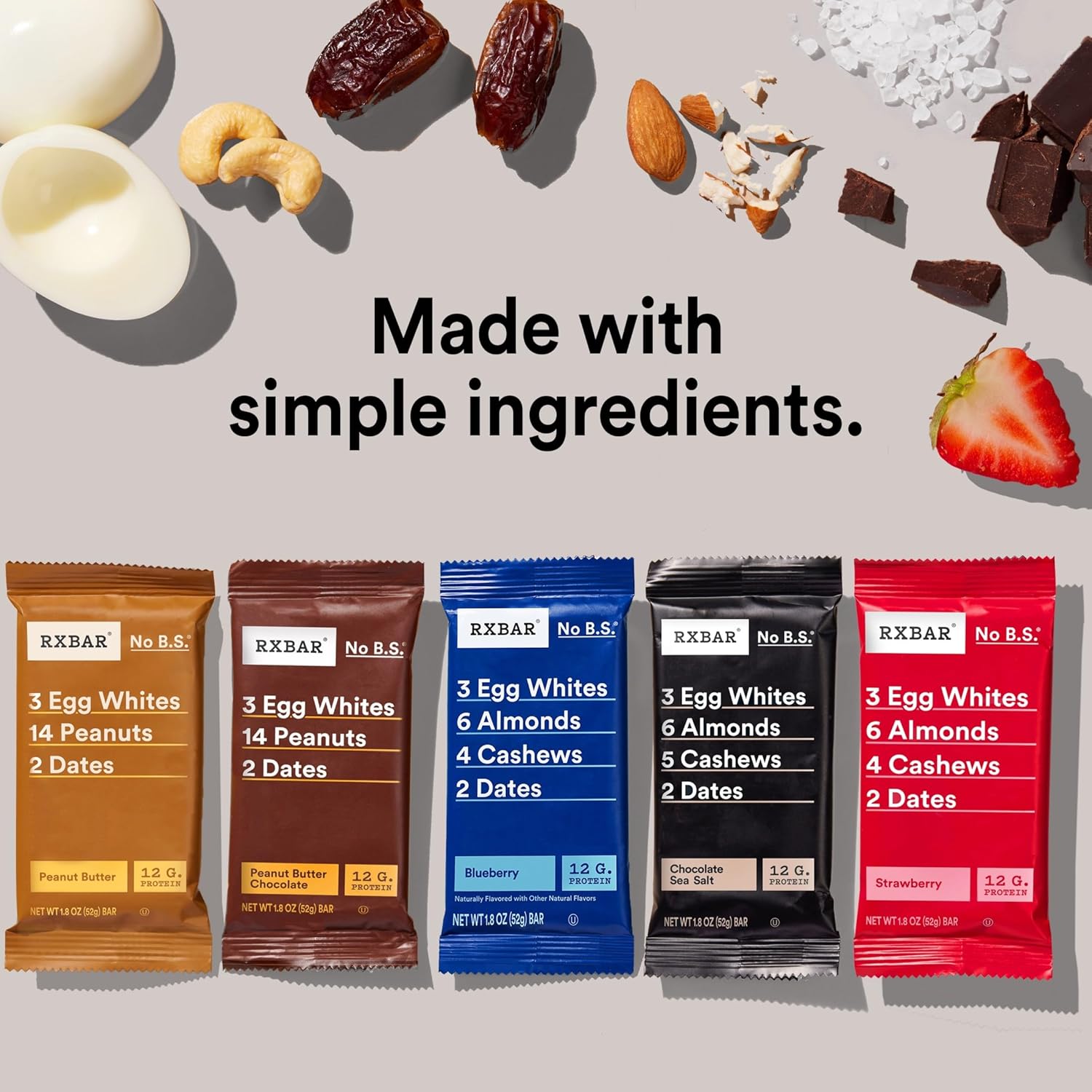 RXBAR Protein Bars, Snack Bars, Variety Pack (5 Boxes, 25 Count)