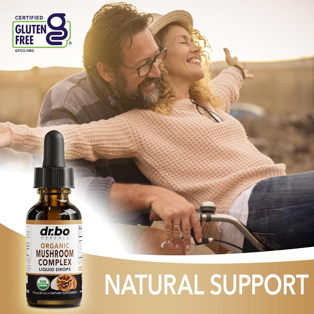 Organic Lions Mane Mushroom Complex - Mushroom Supplement Liquid Drops Tincture for Focus, Fog, Brain Health Supplements - Vegan, Herbal Organic Lion's Mane Mushrooms, Reishi, Turkey Tail Extract 1oz