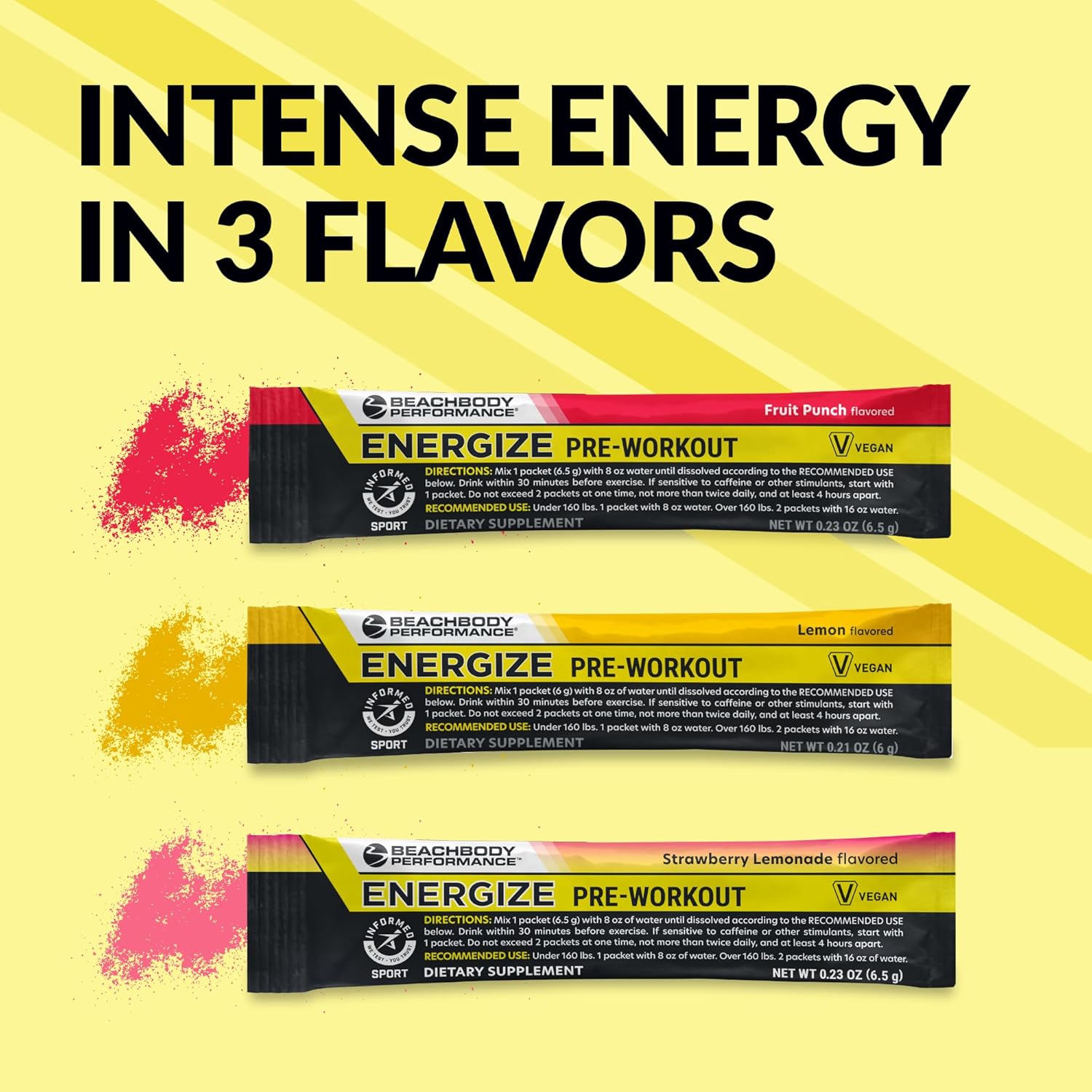 BODi Energize Pre Workout Powder - Beta-Alanine, Quercetin & Low-Dose Caffeine Formula for Enhanced Energy & Focus, Increase Energy & Endurance Supplement, Lemon Flavored, 20 Sticks