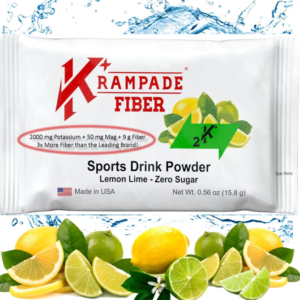 Fiber Supplement Electrolytes Powder - 9g Prebiotic Fiber + 2000mg Potassium Supplement + Magnesium | Cramp Relief | Hydration Packets| Digestive Health Support