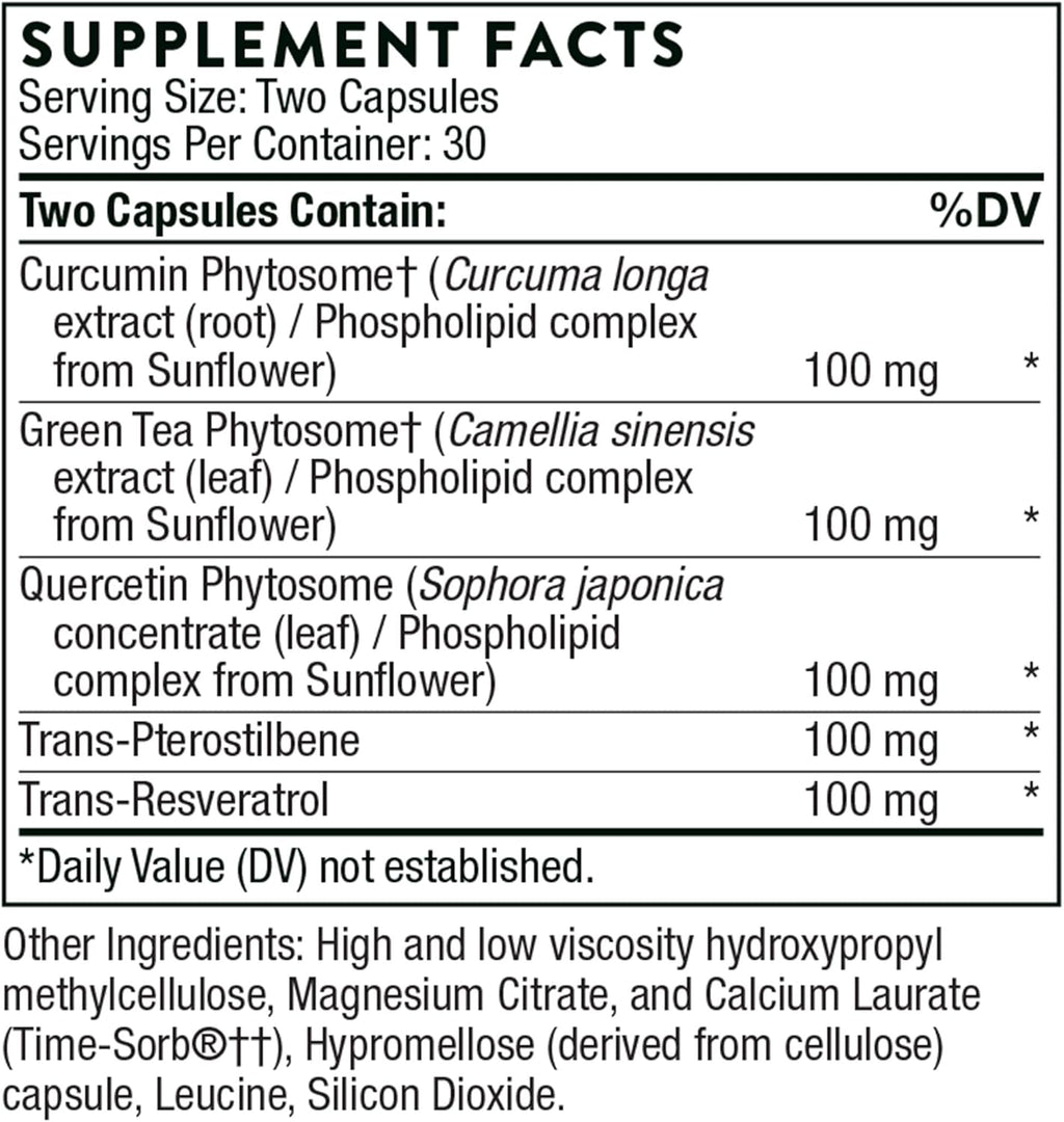 THORNE PolyResveratrol-SR - Trans-Resveratrol Supplement for Healthy Aging* - 60 Capsules