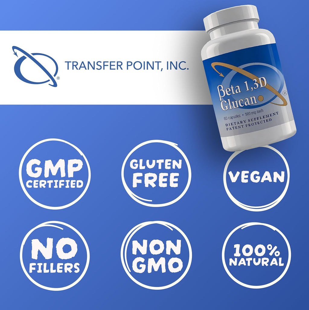 Immune Support Supplement Highly Purified Beta Glucan 500 mg per Capsule beta glucan Fiber Supplement (Pack of 3-500mg beta glucan Powder per Capsule)