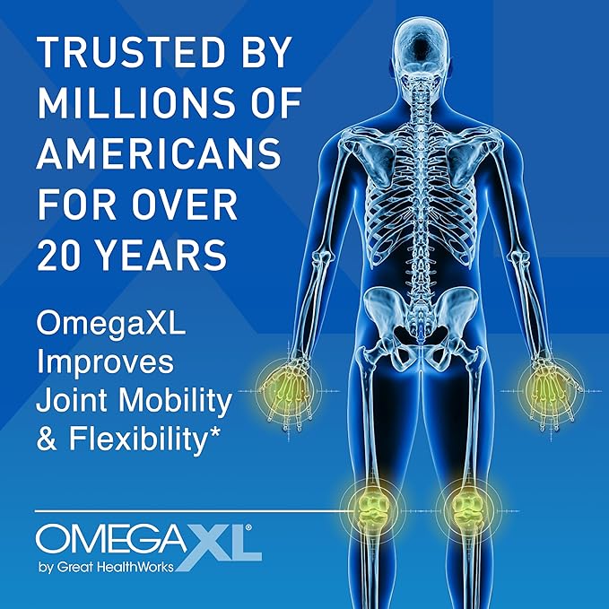 OmegaXL Joint Relief Supplement - Natural Muscle Support, 60 Softgels (2 Pack) & SleepXL immediate-Release melatonin, L-Theanine (Calming), Chamomile, Magnesium & B6 (60 Vegan Capsules)