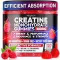 Creatine Gummies Monohydrate Complex 9000MG, Pre-Workout for Men & Women, Creatine Gummy with L-Taurine, BCAA 2:1, B12/6 for Muscle Support, Enhance Strength, Energy Boost-120 Count