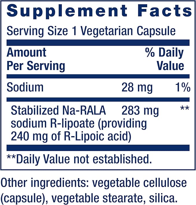 Life Extension Super R-Lipoic Acid – Healthy Aging, oxidative Stress Defense – with 240 mg of Active R-Form of R-Lipoic Acid – Gluten-Free – Non-GMO – Vegetarian – 60 Capsules