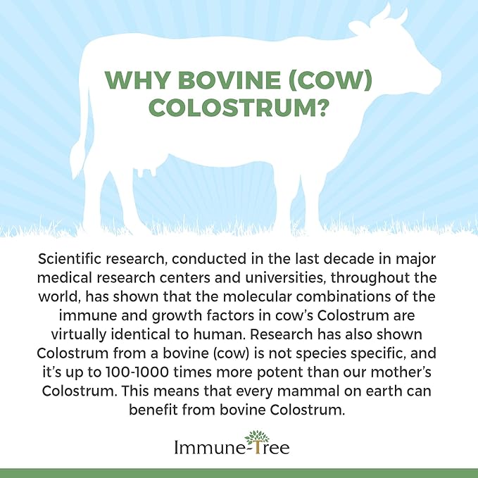 100% Bovine Colostrum Powder, 120 Servings, 6.5oz, Supports Anti-Aging, Healthy Immune System, Gut & Digestion, Muscle & Tissue, & Wellness, Made in USA from Grass Fed, Grade A Dairy Cows