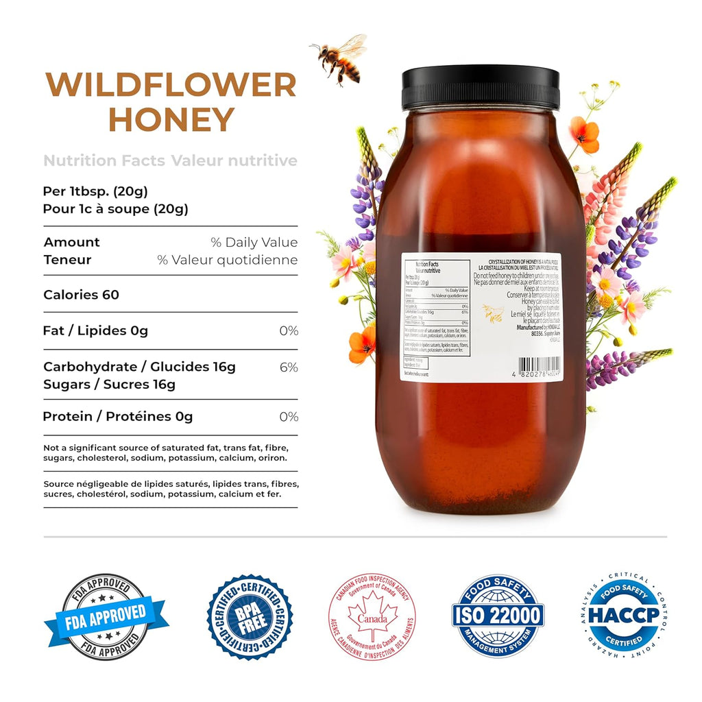 HONIGMA® Marma Wildflower Honey | Authentic Raw Honey from Ukraine | 100% Pure & Unpasteurized | 1000g/35.2oz | May Arrive Crystallized or Partially Crystallized | Pack of 2