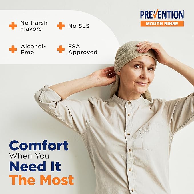 Prevention Oncology Alcohol Free Mouthwash, Soothing, Gentle, & Moisturizing, Mouthsore and Dry Mouth Mouthwash Specially Formulated for Patients Undergoing Oncology Treatment - 16 oz, Value 4-Pack