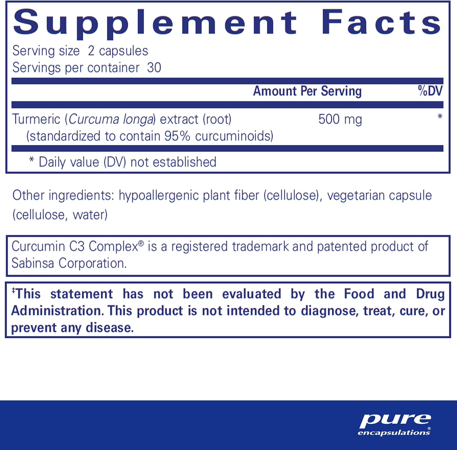 Pure Encapsulations Curcumin - 500 mg - Supports Joint Health & Liver Health - Curcuma Longa Capsule - Non-GMO & Vegan - 60 Capsules