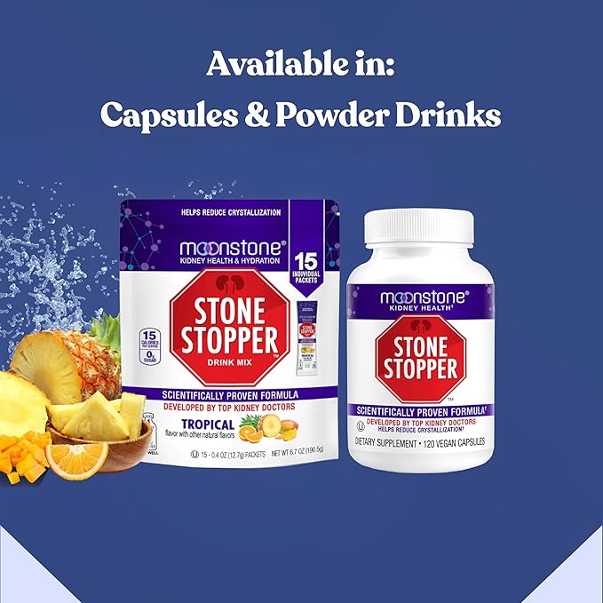 Stone Stopper Drink Mix, Cranberry Raspberry, Kidney Stone Prevention, Calcium Oxalate Protector, Developed by Urologists to Improve Hydration & Support Kidney Health, 15 Day Supply – 2 Pack