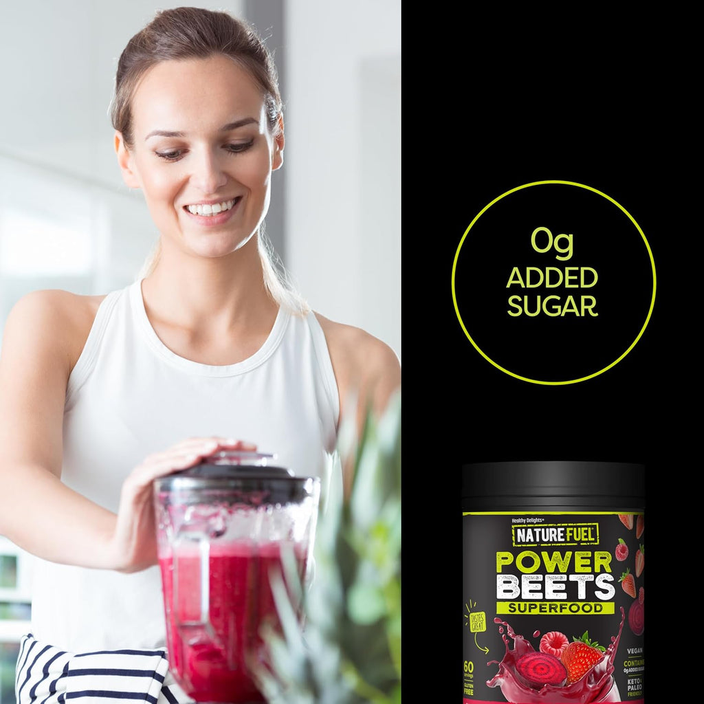 Nature Fuel Power Beets Powder, Delicious Mixed Berry, Concentrated Superfood Supplement, Supports Circulation, Natural Energy & Stamina, Non-GMO, 60 Servings (Packaging May Vary)