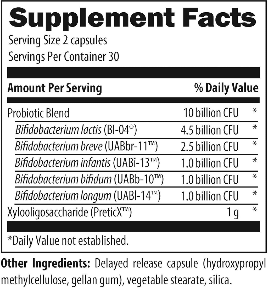 Designs for Health PrebioMed XOS - Prebiotic + Probiotic Blend with 10 Billion CFU Bifidobacteria - Adult Probiotic Supplement to Support Digestion + Healthy Gut (60 Capsules)