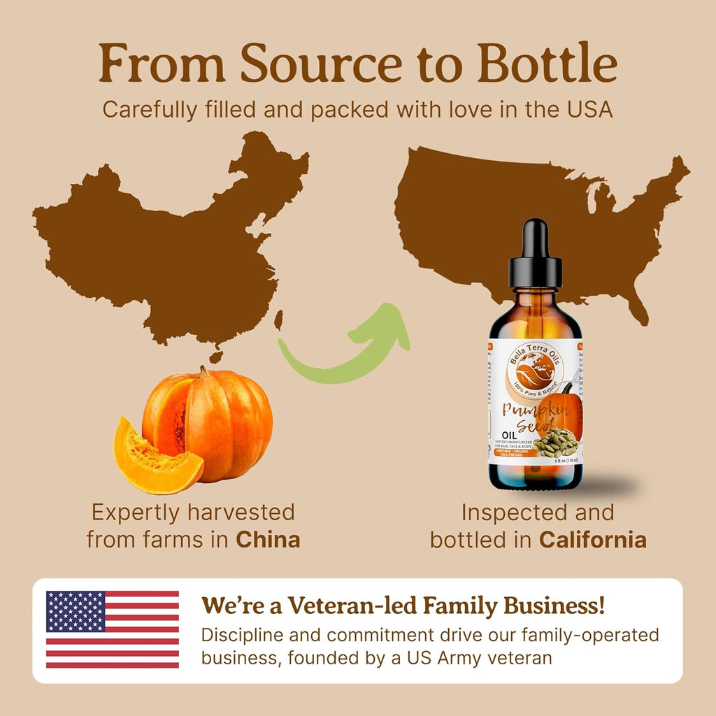 Bella Terra Oils Pumpkin Seed Oil for Radiant Skin – 1gallon, Enhance Skin Texture, Revitalizing, Fast Absorbing, Nutrient-Rich