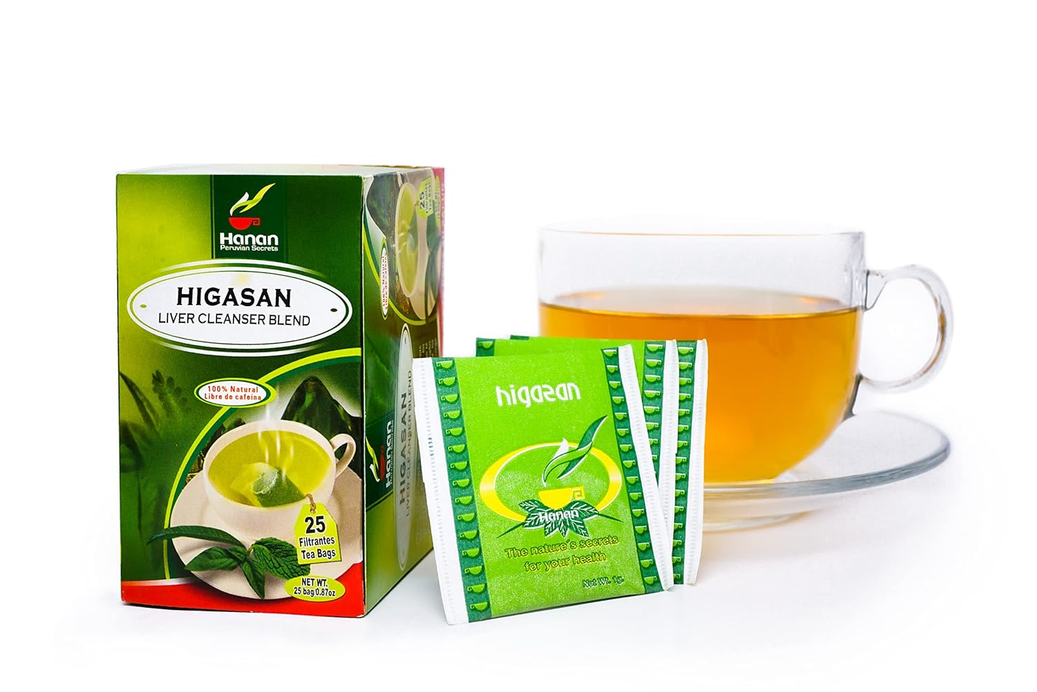 Hanan Peruvian Secrets Higasan Herbal Tea | 100% Natural Liver Cleanser | 25 Tea Bags | Naturally Aids in Cleansing the Liver and Maintaining Healthy Cholesterol Levels