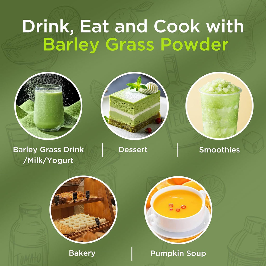 Hudetex Barley Grass Juice Powder 12 oz - 100% Pure Wheatgrass Powder, Supports Cardiovascular, Liver and Digestive Function, Vegan, No Maltodextrin & Sugar.