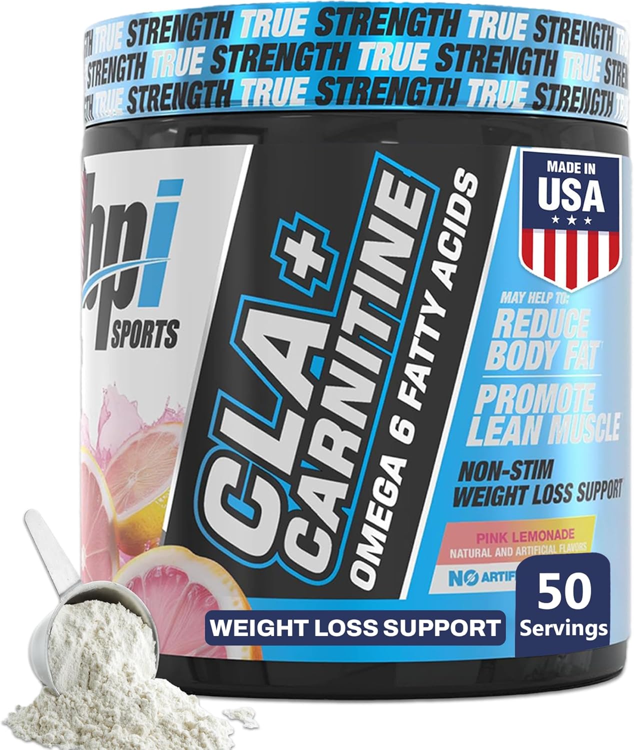 BPI Sports CLA+Carnitine – CLA L Carnitine & Linoleic Acid – L Carnitine Supplement for Weight Loss, Metabolism & Lean Muscle – Caffeine Free – Pink Lemonade – 50 Servings – 12.34 oz