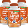 5-in-1 Ceylon Cinnamon Powder Extra Strength – Organic Ceylon Cinnamon Capsules with Turmeric, Apple Cider Vinegar, Korean Ginseng & BioPerine for Metabolism & Energy Support Pills (120 Ct, 3 Pack)