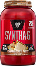 BSN SYNTHA-6 Premium Protein Powder with 6g of Fiber, Whey Protein, Micellar Casein, Milk Protein Isolate Blend, 5g Fat, Cinnamon Toaster Pastry, 28 Servings (Packaging May Vary)