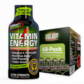 Vitamin Energy Workout+ Extra Strength Energy Shot Sour Apple 48 Pack, 260mg Natural Caffeine, Pre-Workout, B-Vitamins, Minerals, Endurance & Performance, Zero Sugar, Gluten-Free, Vegan, 1.93 fl oz
