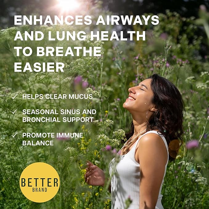 Betterbrand BetterLungs Lung Support Supplement with NAC, Mullein Leaf for Smokers, Respiratory Health Formula with Elderberry, Vitamin D, Ginseng, Reishi Mushroom - 60 Capsules - Pack of 3