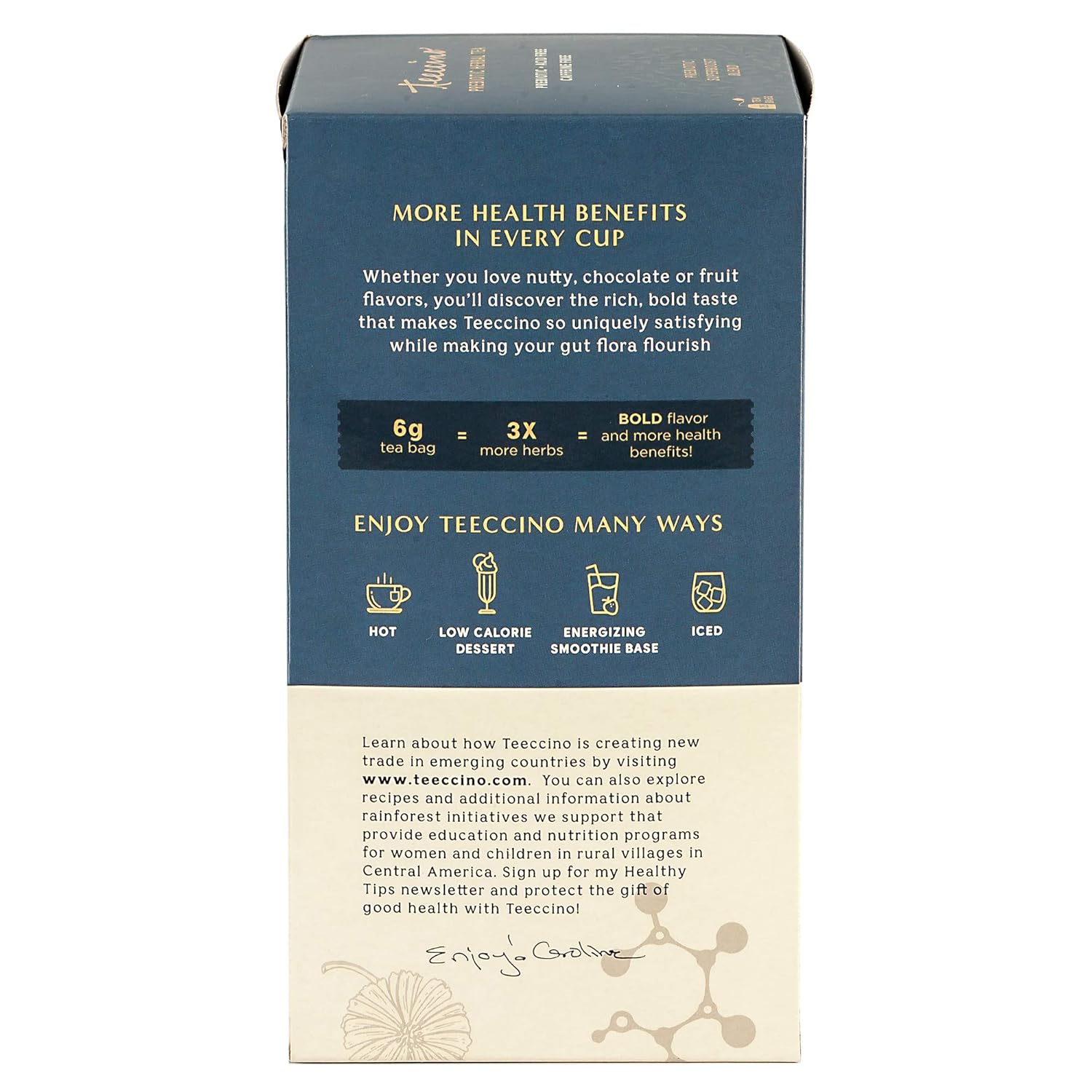 Teeccino Dark Chocolate - Prebiotic SuperBoost™ Herbal Tea - Support Your Probiotics with Vegan GOS & Organic XOS For Good Gut Health and Regularity, Digestive Chocolate Tea, 25 Tea Bags (Pack of 3)