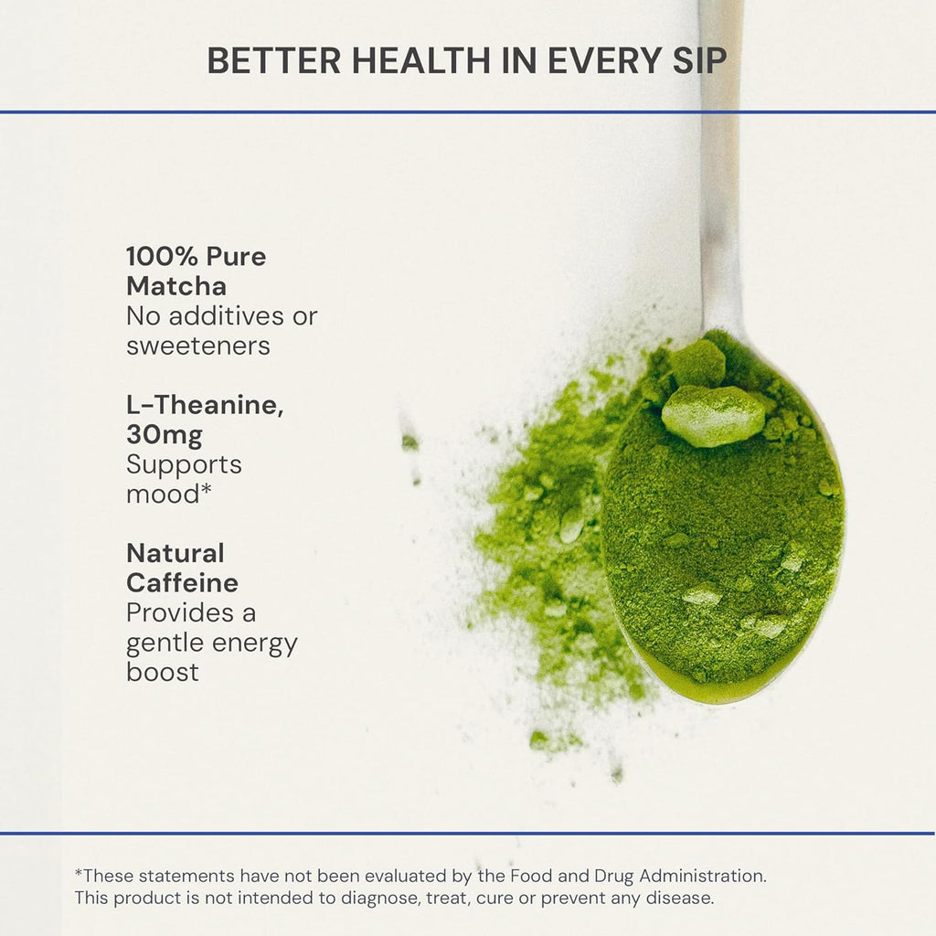 Blueprint Bryan Johnson Matcha Powder – Ceremonial Grade Japanese Matcha – Green Tea for Energy & Focus – Natural Caffeine, Antioxidant-Rich – 30mg L-Theanine- 30 Servings