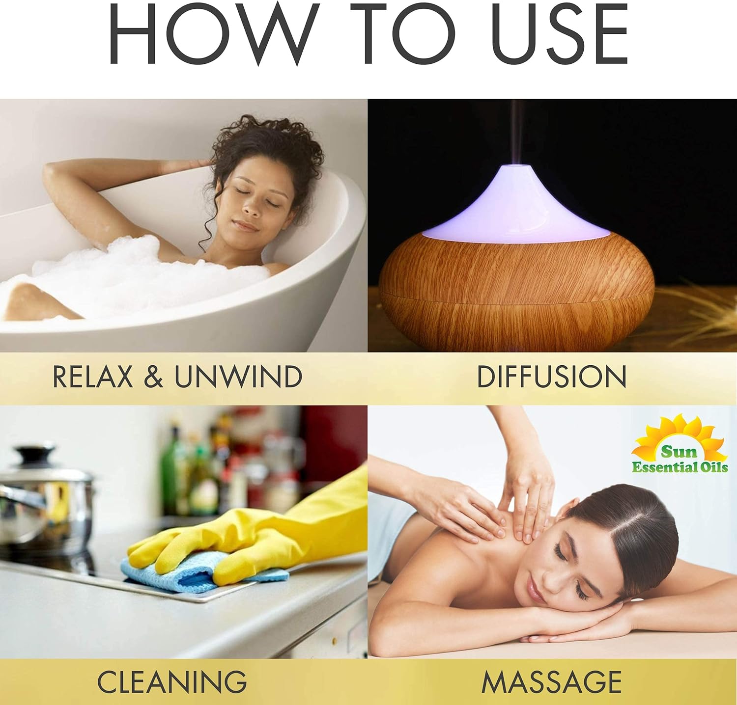 Sun Essential Oils - Patchouli Essential Oil 16oz for Aromatherapy, Diffuser, Enhance Mood, Hair Care - Patchouli Oil