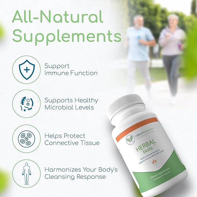 Herbal Biotic, Immune Support Vitamins, Natural Immune System Booster for Adults, Immune Support Supplement Enriched with Cat’s Claw for Probiotic Balance, Digestive Health, 120 Vegan Capsules