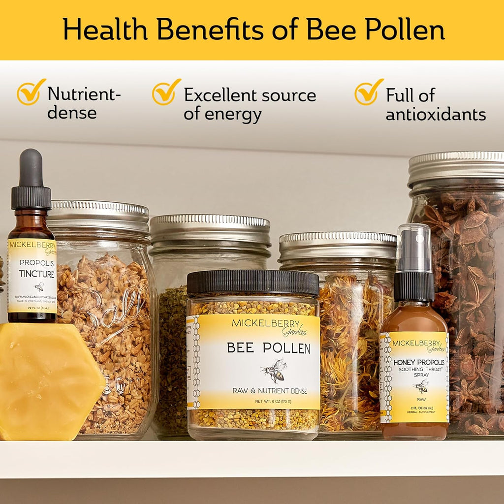 Mickelberry Gardens Bee Pollen Granules – 100% Raw, Pure Superfood Packed with Protein, Vitamins, Minerals & Antioxidants – 6 Oz