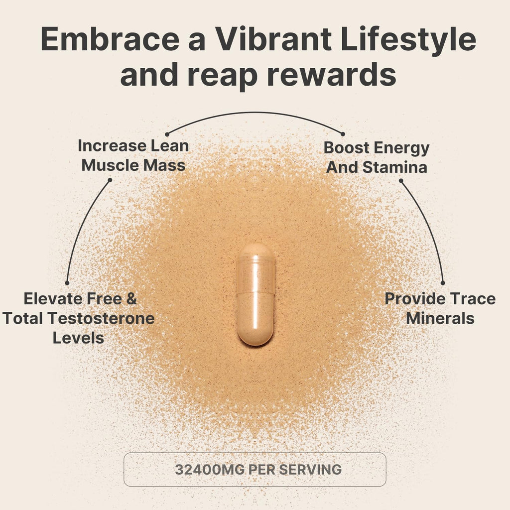 Ultra Strength T-Booster for Men: 23,900mg Herbal Blend with Tongkat Ali, Ashwagandha, Shilajit & More – Supports Muscle Strength, Energy & Stamina – 90 Capsules