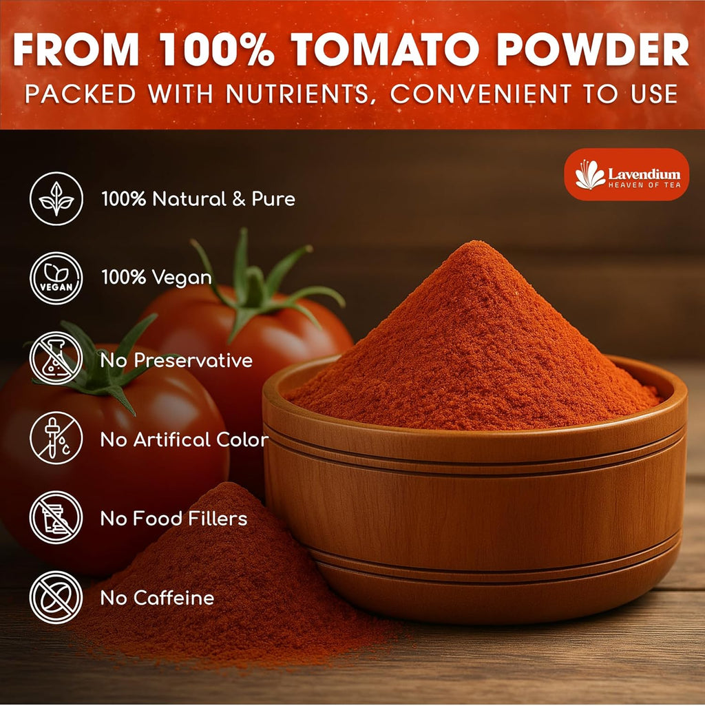Lavendium, Premium 1.56 lbs (25oz) Tomato Powder – 100% Pure Dehydrated Tomato – Non-GMO, Vegan, Gluten-Free, No Additives – Rich Color & Flavor – Great for Cooking, Seasoning, Sauces & More
