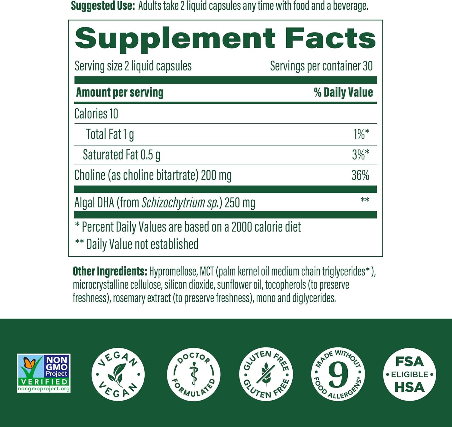 MegaFood Baby & Me 2 Prenatal Vitamins for Women, DHA & Choline Supplements, Liquid DHA and Choline for Baby's Brain and Eye Development During Pregnancy, Vegan, 60 Capsules (30 Servings)