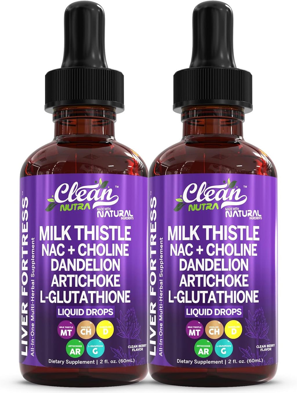 Milk Thistle NAC Liver Cleanse Detox & Repair Supplement Liver Support Liquid Drops with Dandelion Extract, Artichoke, Chanca Piedra, Beet Root, Choline, L-Glutathione, Ginger, Burdock, Schisandra (2)