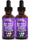 Milk Thistle NAC Liver Cleanse Detox & Repair Supplement Liver Support Liquid Drops with Dandelion Extract, Artichoke, Chanca Piedra, Beet Root, Choline, L-Glutathione, Ginger, Burdock, Schisandra (2)
