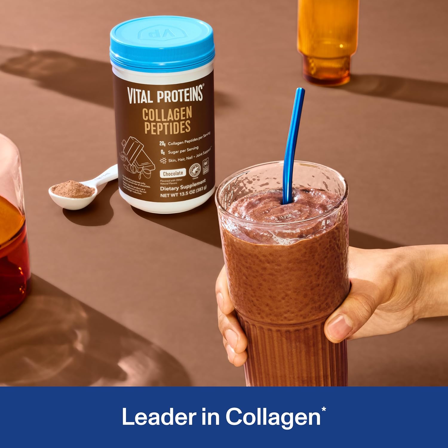 Vital Proteins Collagen Peptides Powder - Chocolate Powder for Hair, Nail, Skin, Bone & Joint Health, 13.5oz