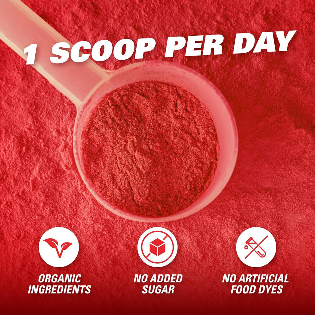EHP Labs OxyReds Superfood Beets Powder - Nitric Oxide Supplement, Organic Beet Root Powder, Immune Support Supplement & Prebiotics for Digestive Health, Beet Powder - Raspberry Refresh, 30 Servings