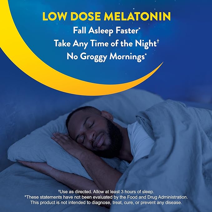 MidNite Back To Sleep Low Dose, 1.5 mg Melatonin Sleep Aid, Non-habit Forming, Herbal Dietary Supplement For Adults, Drug-free, Gluten-free, Lactose-free, Vegetarian, Vegan, 30 Quick Melt Tablets 2 ct