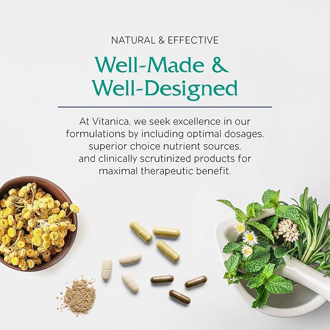Vitanica OvaBlend - Ovarian Health & Hormone Balance for Women - Endocrine Support Supplement with Sarsaparilla Root & NAC - Herbal Dietary Supplement for Women - Pro Logo - 180 Vegan Caps