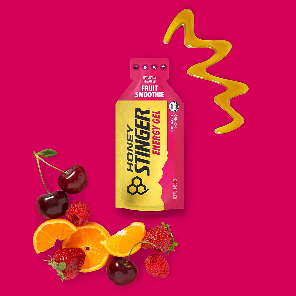 Honey Stinger Energy Gel Variety Pack 12 Packs Each of Gold and Organic Fruit Smoothie Gluten Free & Caffeine Free Sports Nutrition for Home & Gym, Pre and Mid Workout