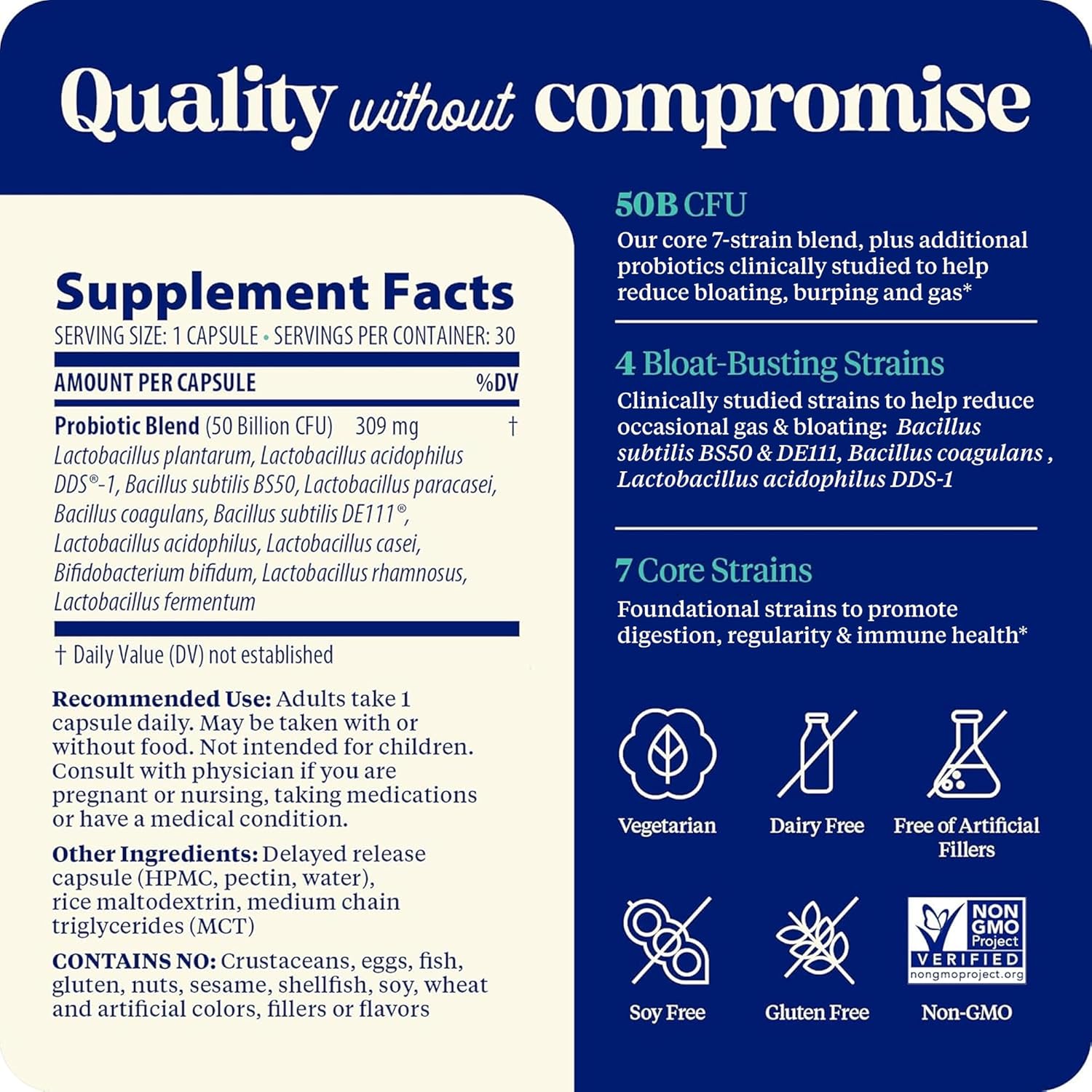 Enzymedica SubCulture Probiotics for Gas & Bloating, 50 Billion CFU, Supports Immune & Digestive Health, Regularity & Gut Flora, 30 Count