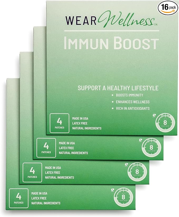 ImmunBoost Film Patches – Topical Patches for Immune Support & Overall Wellness – Long-Lasting Effect – 16 Pack