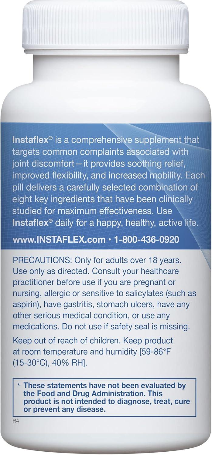 Instaflex Joint Support Supplement - Clinically Studied Joint Relief Blend of Glucosamine, MSM, White Willow, Turmeric, Ginger, Cayenne, Hyaluronic Acid - 42 Capsules
