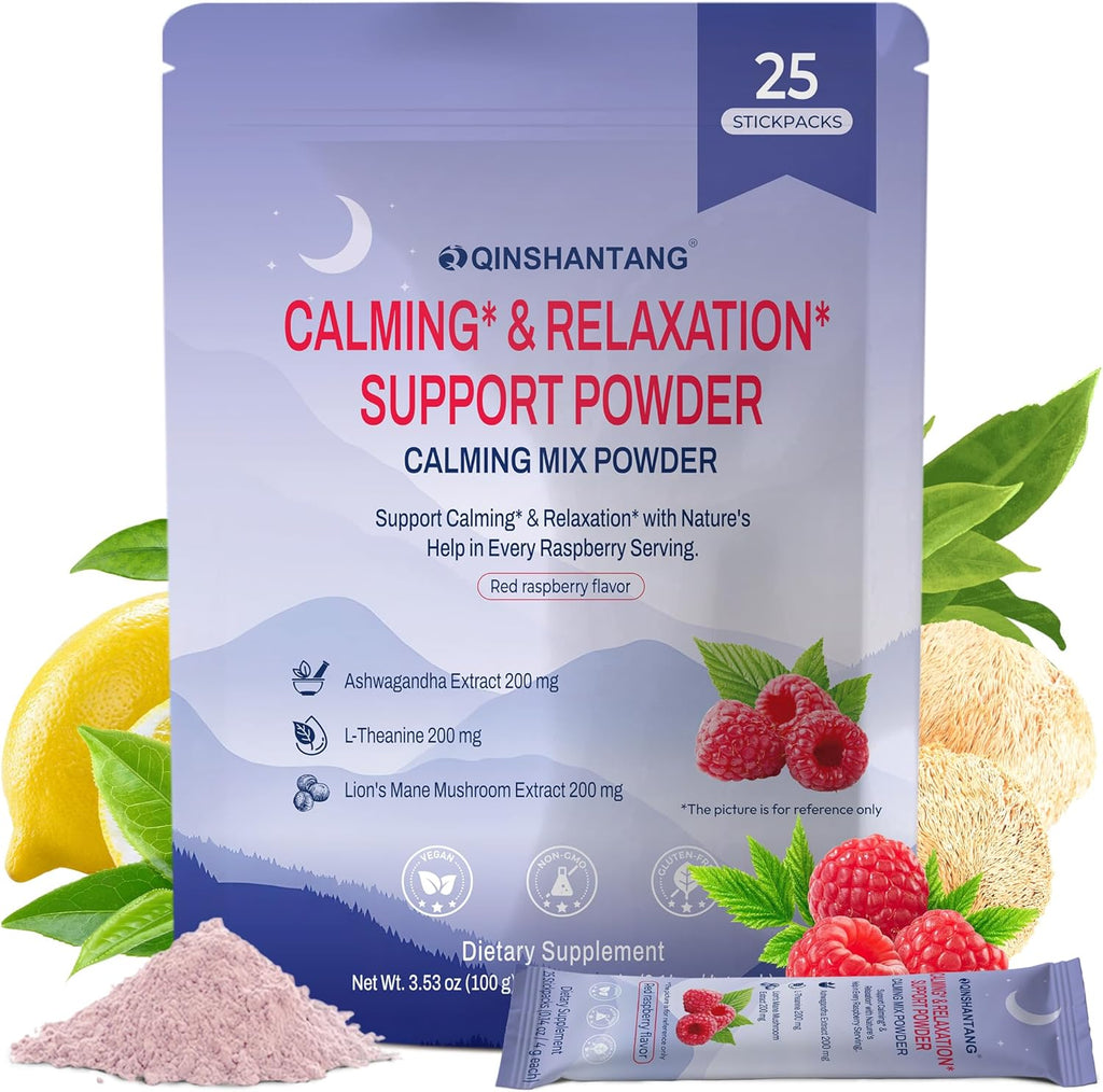 Super Cortisol Drink – Calm Magnesium Powder, L-Theanine, Lion’s Mane & Ashwagandha | Relaxation, Focus & Stress Balance for Women | Sugar-Free, On-The-Go | Red Raspberry Flavor, 25 Servings