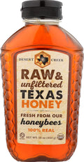 Desert Creek Honey - 100% Unfiltered, Pure, Raw Honey from Texas - Natural Sugar Substitute - One Pound of Unprocessed, Unpasteurized American Honey - Harvested by Our Own Beekeepers
