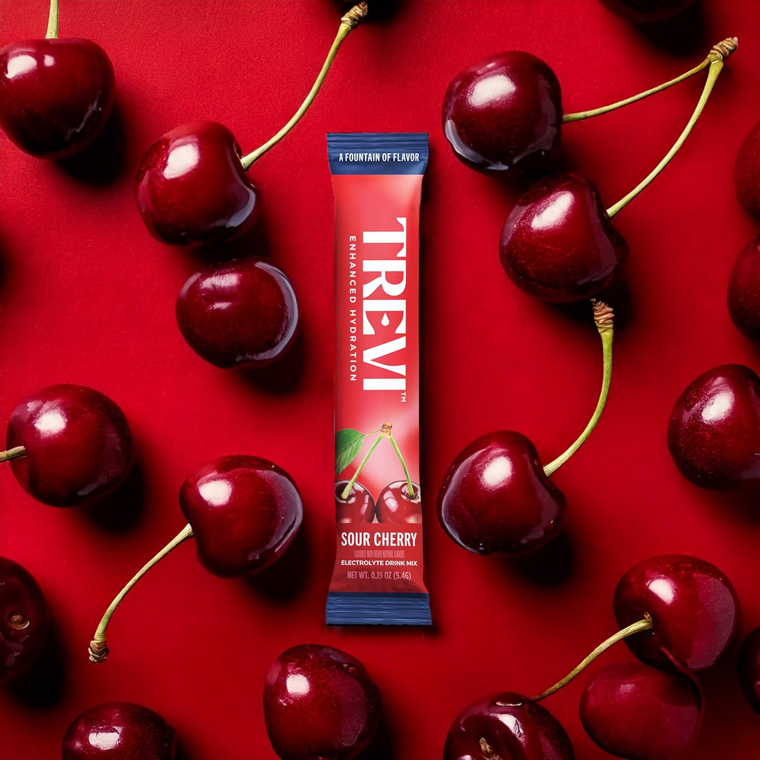 TREVI™ Sugar Free Electrolytes - Drink Mix Hydration Powder Packets - 28 Count - Sour Cherry
