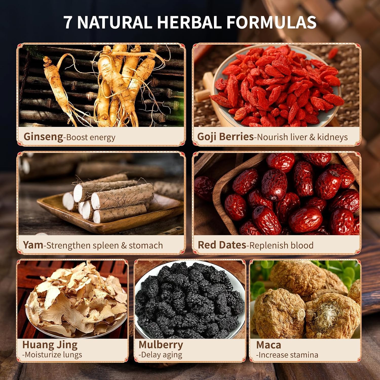 Ginseng Five Treasures Kidney Tea, Traditional Chinese Herbal TeaBags, Natural Organic Kidney Cleanse Detox Tea for Women & Men, 7 Precious Ingredients Formula(1 Pack/25 Bags)