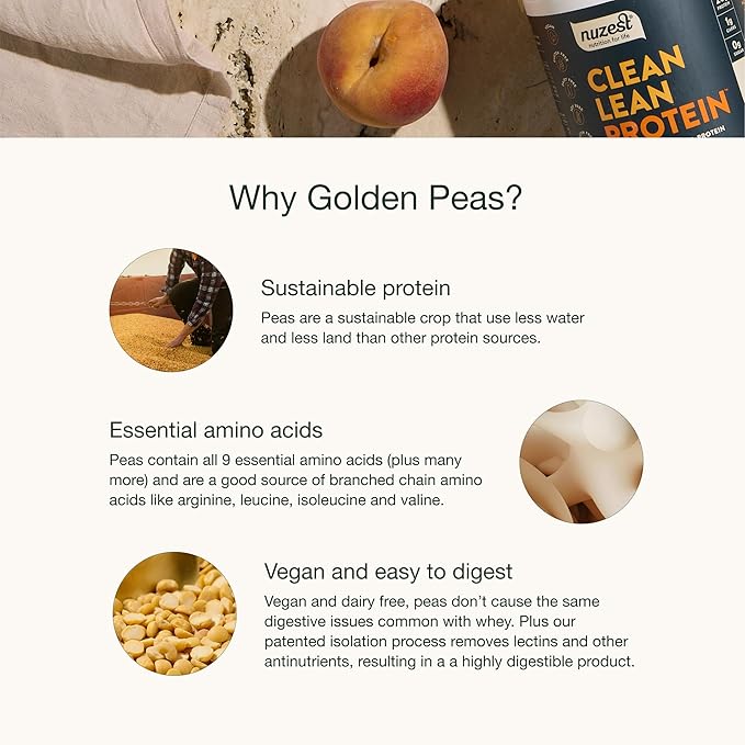 Nuzest - Pea Protein Powder - Clean Lean Protein, Premium Vegan Plant Based Protein Powder, Dairy Free, Gluten Free, GMO Free, Protein Shake, Rich Chocolate, 0.9 oz, (Pack of 10)