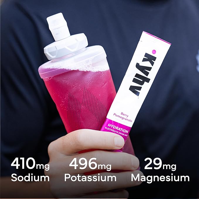 Kyhv Nutrition Hydration Electrolyte Drink Mix Powder Packets - Berry Pomegranate - Balanced Sodium, Potassium, Magnesium & Vitamin C, Zero Sugar, Monk Fruit Sweetener (12 Sticks)